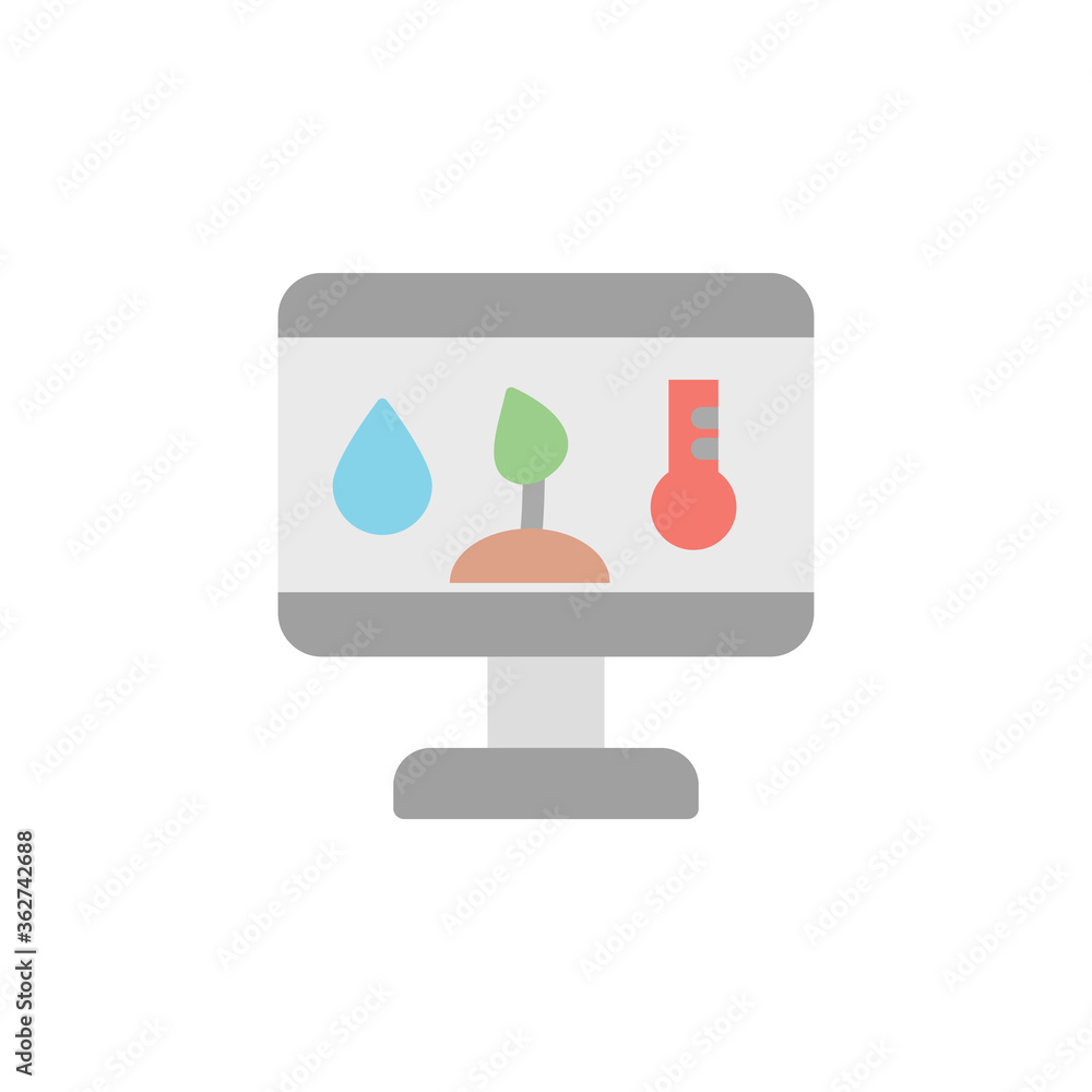 Poster desktop, information, plants icon. simple color vector elements of automated farming icons for ui an