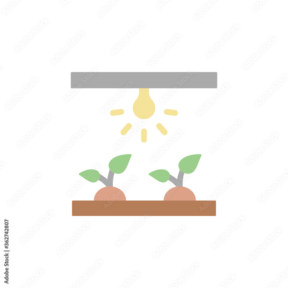 Poster smart lighting, bulb, farm icon. simple color vector elements of automated farming icons for ui and 