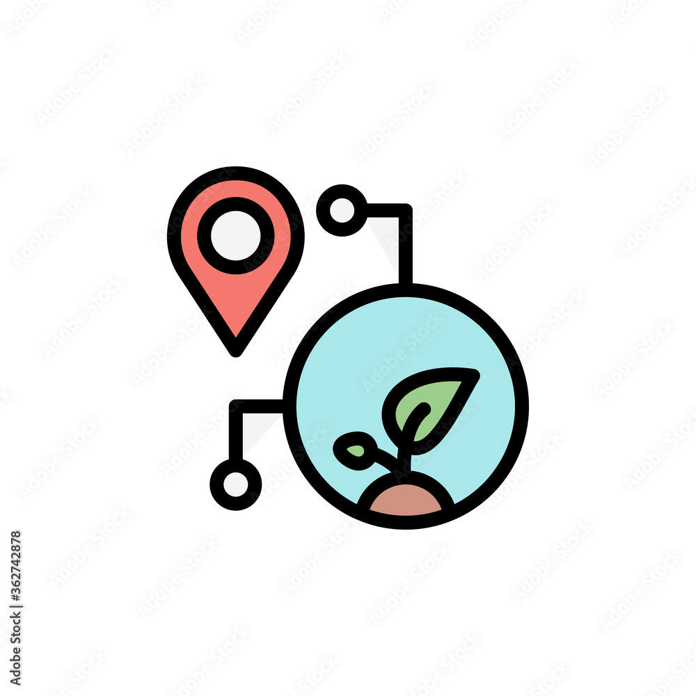 Poster database, placeholder, plant icon. simple color with outline vector elements of automated farming ic