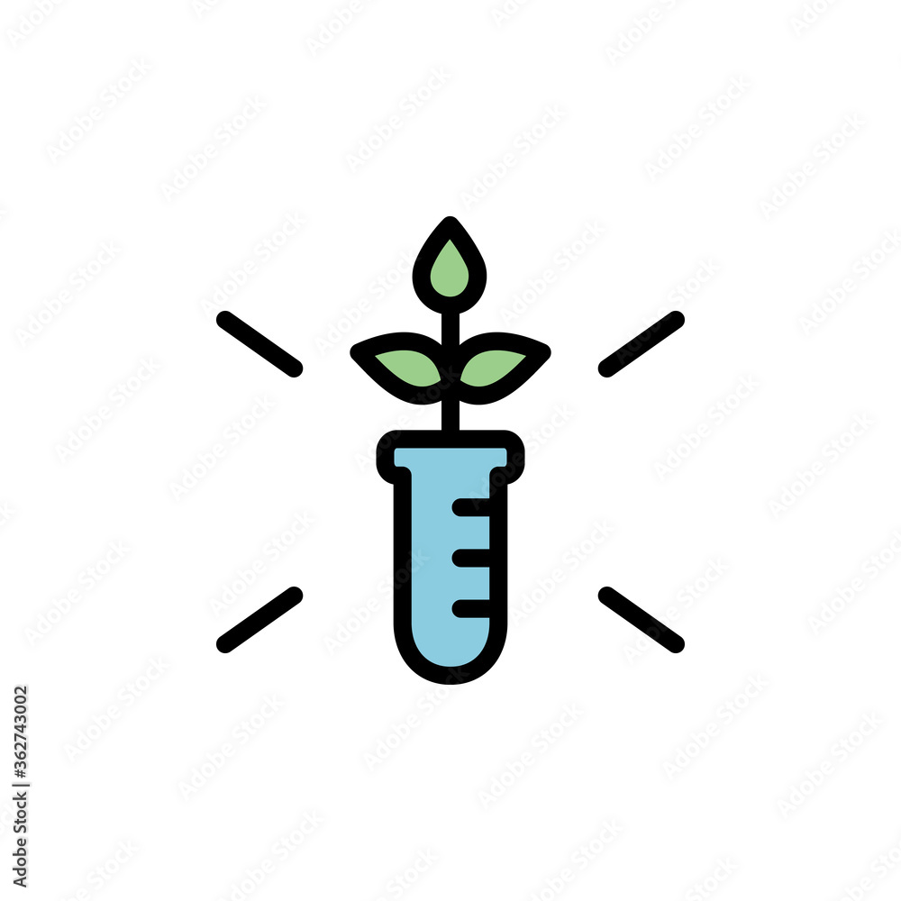 Poster flask, grass icon. simple color with outline vector elements of automated farming icons for ui and u