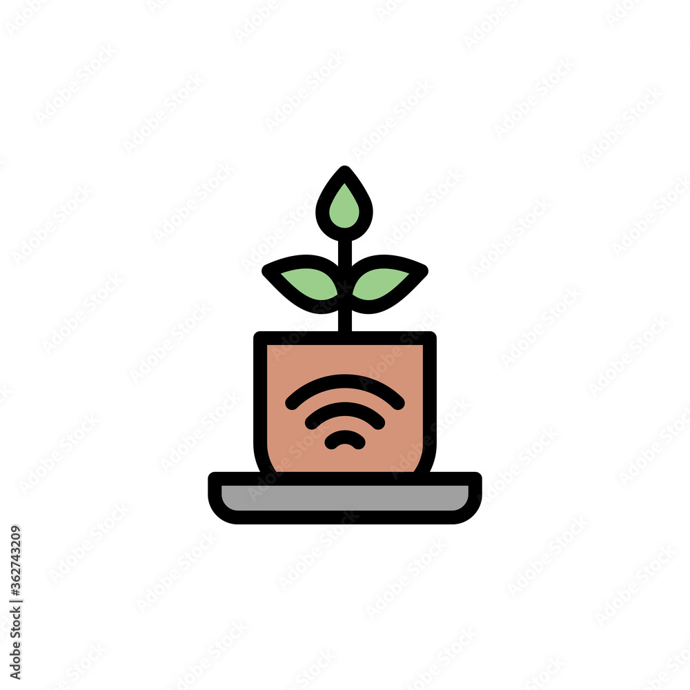 Poster smart pot, watering icon. simple color with outline vector elements of automated farming icons for u