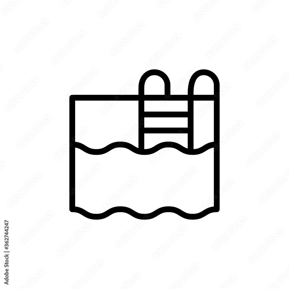 Poster swimming pool, steps icon. simple line, outline vector elements of vacation icons for ui and ux, web