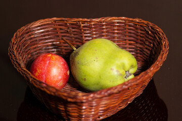 The fruits in the basket