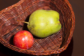 The fruits in the basket