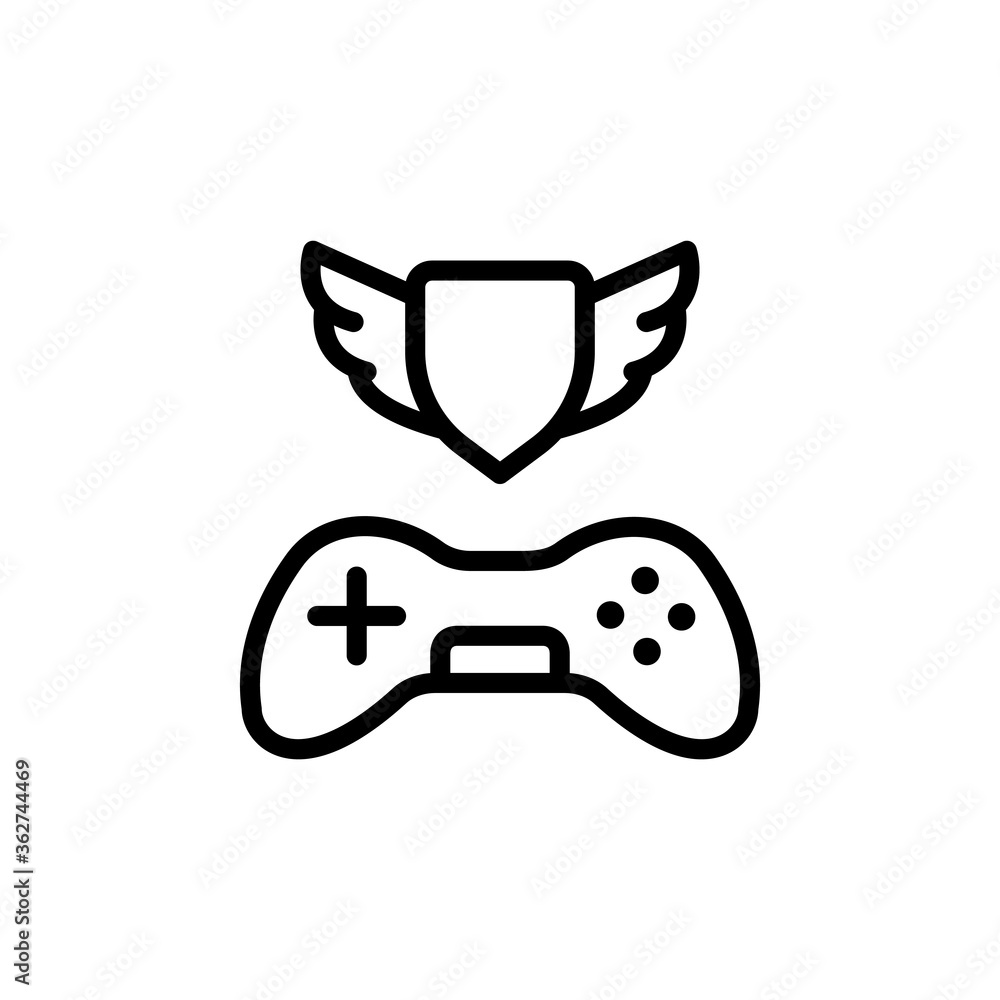Poster game controller icon. simple line, outline vector elements of video game icons for ui and ux, websit