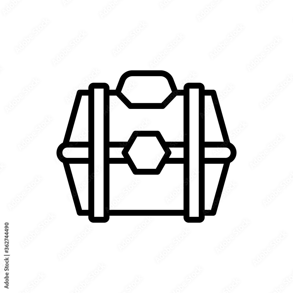 Poster loot box icon. simple line, outline vector elements of video game icons for ui and ux, website or mo