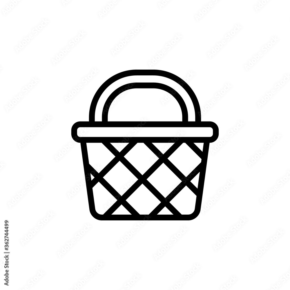 Poster picnic, basket icon. simple line, outline vector elements of vacation icons for ui and ux, website o