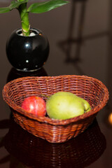 The fruits in the basket