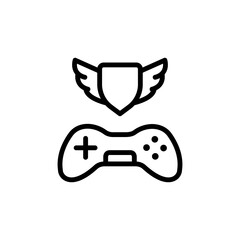 Game controller icon. Simple line, outline vector elements of video game icons for ui and ux, website or mobile application