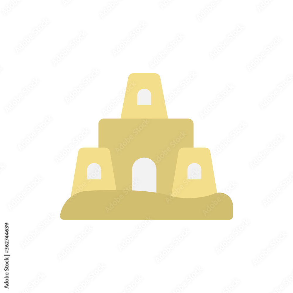 Poster sand castle, summer icon. simple color vector elements of vacation icons for ui and ux, website or m