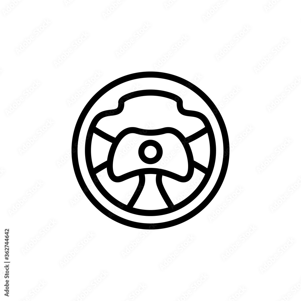Poster steering wheel icon. simple line, outline vector elements of video game icons for ui and ux, website