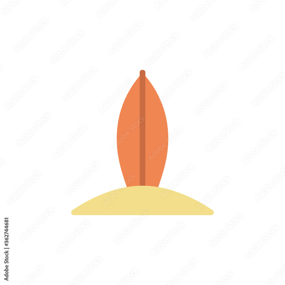 Poster surfboard, summer icon. simple color vector elements of vacation icons for ui and ux, website or mob