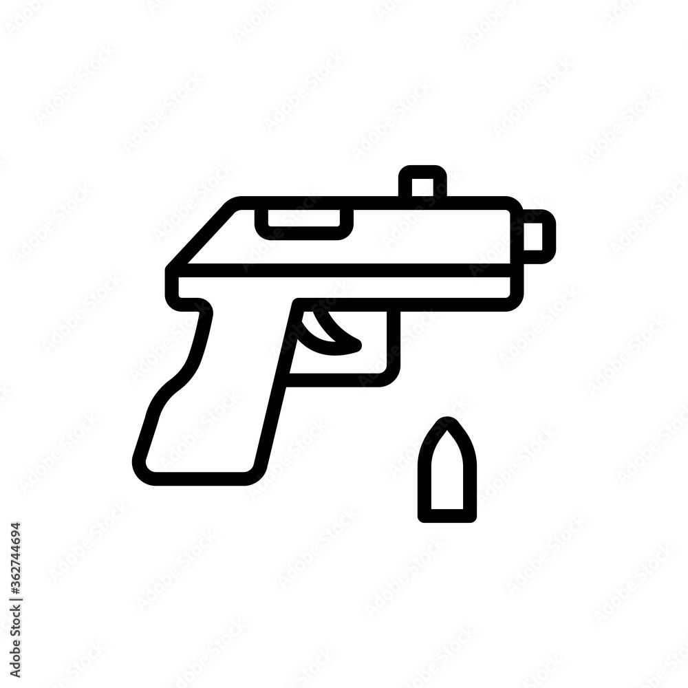 Poster gun icon. simple line, outline vector elements of video game icons for ui and ux, website or mobile 