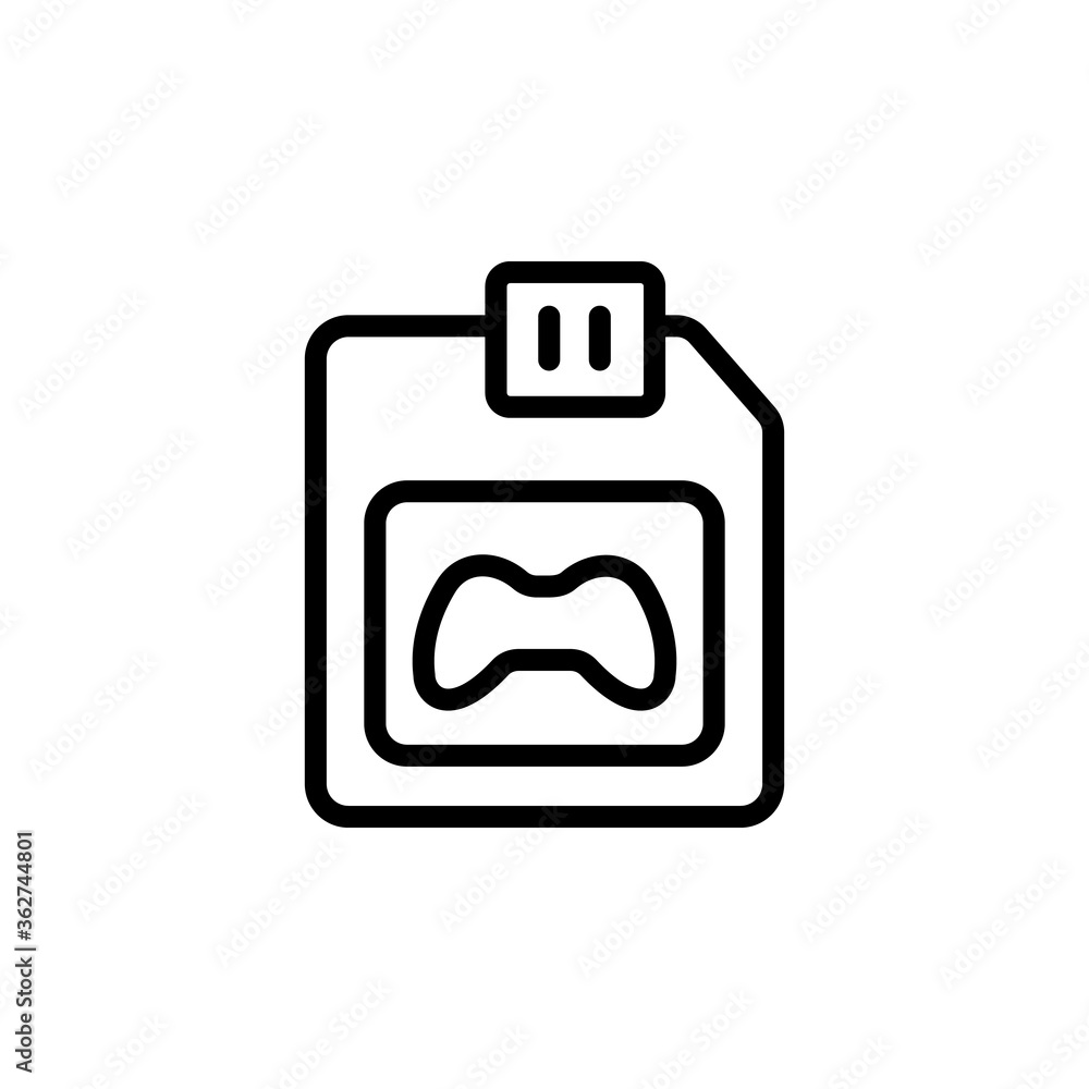 Poster save file, memory card icon. simple line, outline vector elements of video game icons for ui and ux,