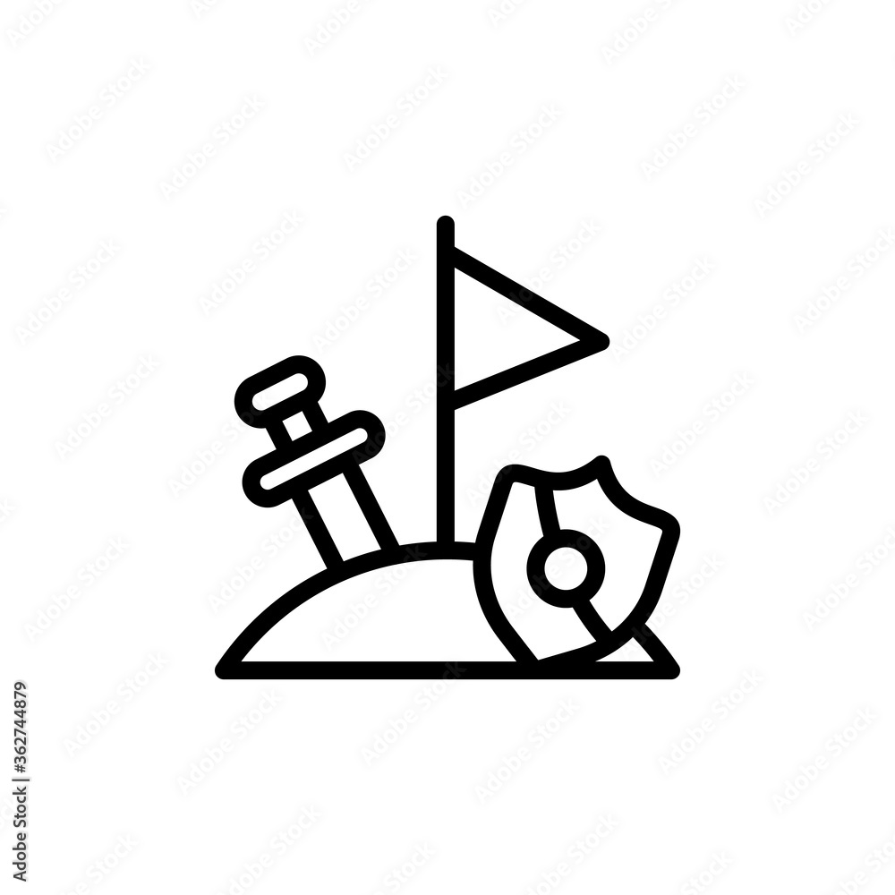 Poster adventure game icon. simple line, outline vector elements of video game icons for ui and ux, website