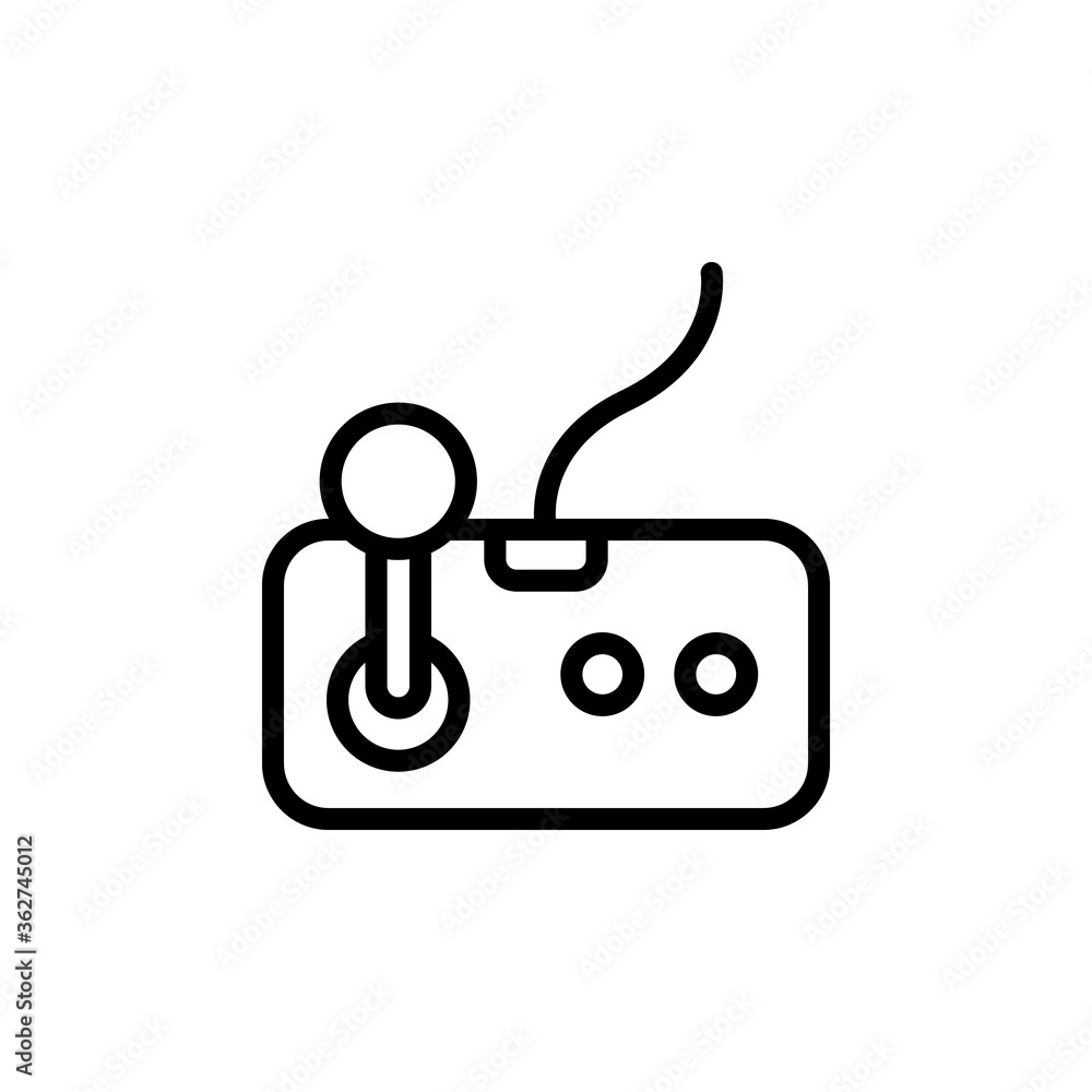 Poster joystick, game controller icon. simple line, outline vector elements of video game icons for ui and 