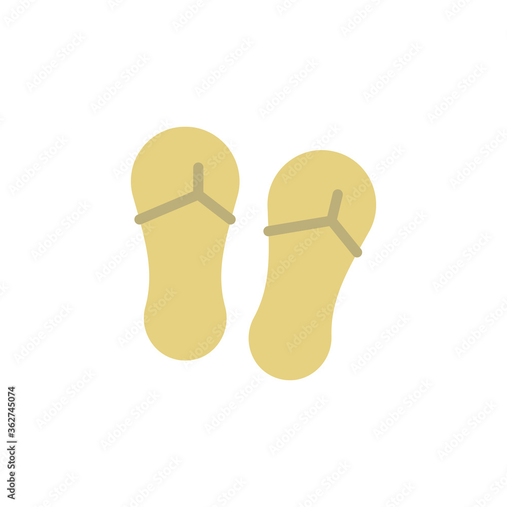 Poster flip flop, summer icon. simple color vector elements of vacation icons for ui and ux, website or mob
