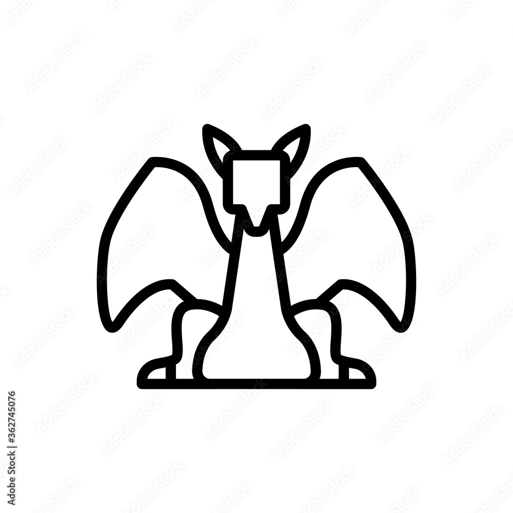 Poster final boss, dragon icon. simple line, outline vector elements of video game icons for ui and ux, web