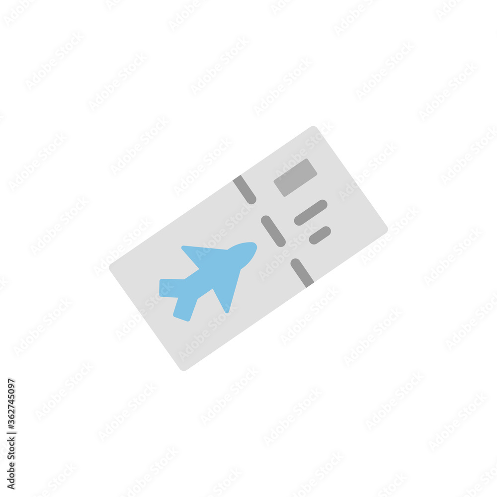 Poster ticket, flying, travel icon. simple color vector elements of vacation icons for ui and ux, website o