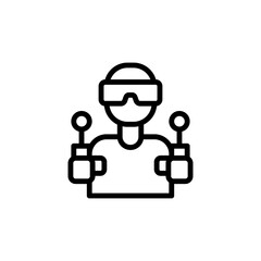 Gamer icon. Simple line, outline vector elements of video game icons for ui and ux, website or mobile application
