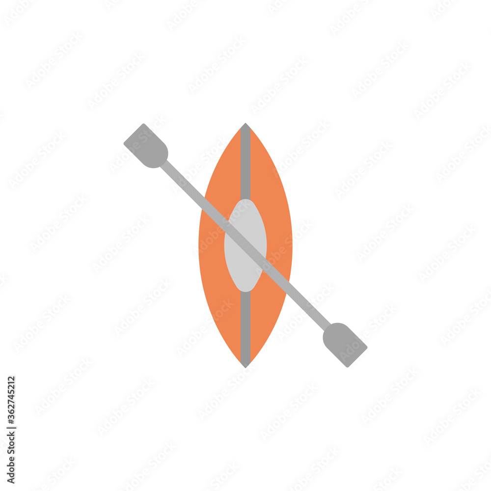 Poster kayak boat, paddle icon. simple color vector elements of vacation icons for ui and ux, website or mo