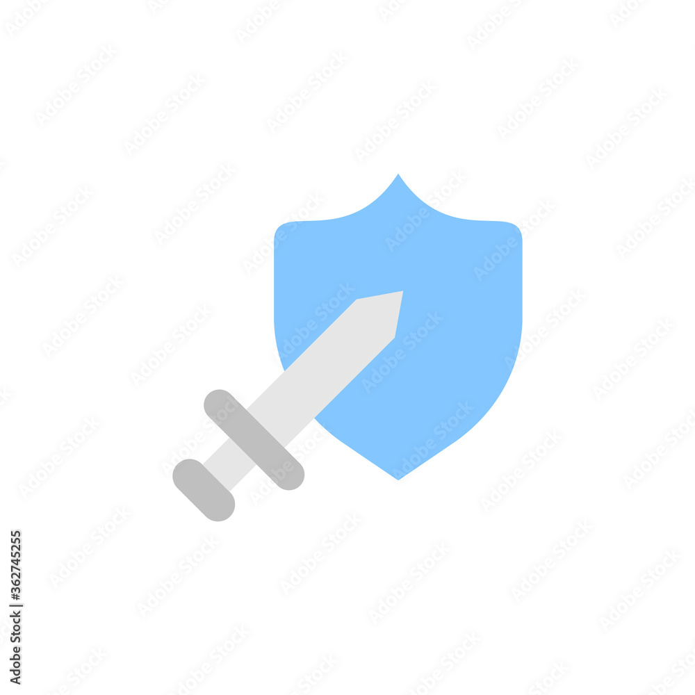 Poster sword, shield icon. simple color vector elements of video game icons for ui and ux, website or mobil