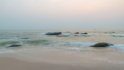 Fototapeta na wymiar Beautiful calm sea at dawn