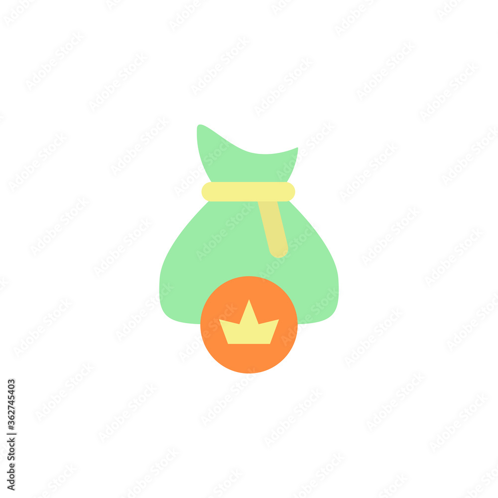 Poster money bag, sack icon. simple color vector elements of video game icons for ui and ux, website or mob