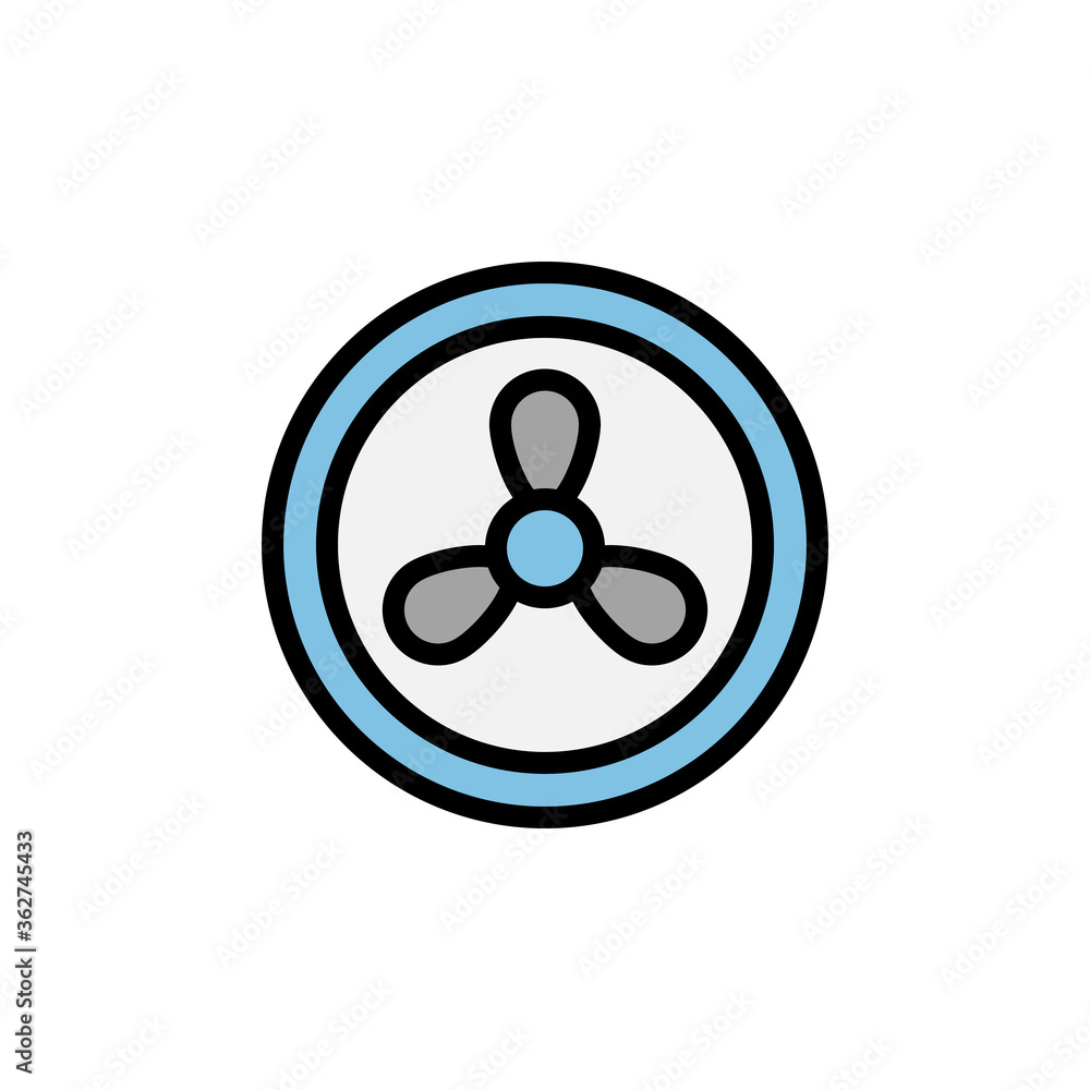 Poster fan, cool, summer icon. simple color with outline vector elements of vacation icons for ui and ux, w