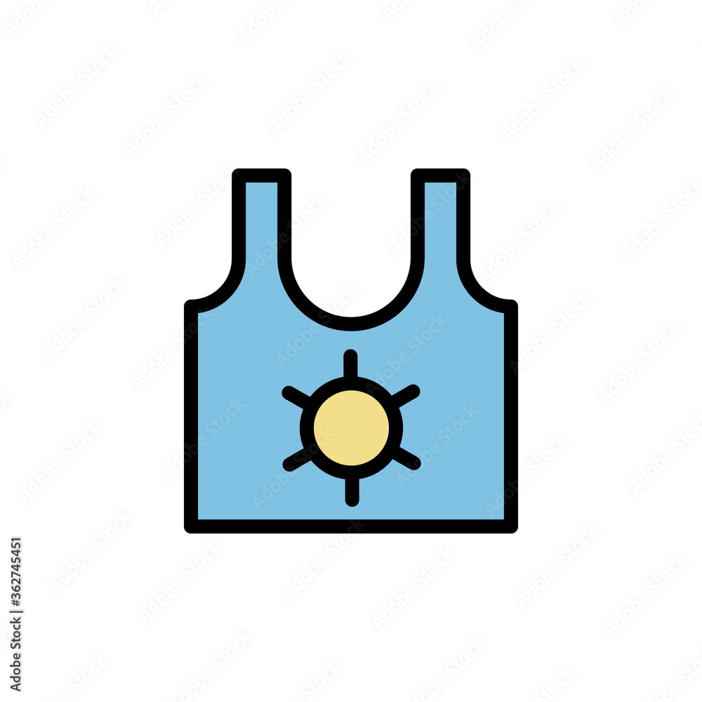 Poster t-shirt, summer icon. simple color with outline vector elements of vacation icons for ui and ux, web