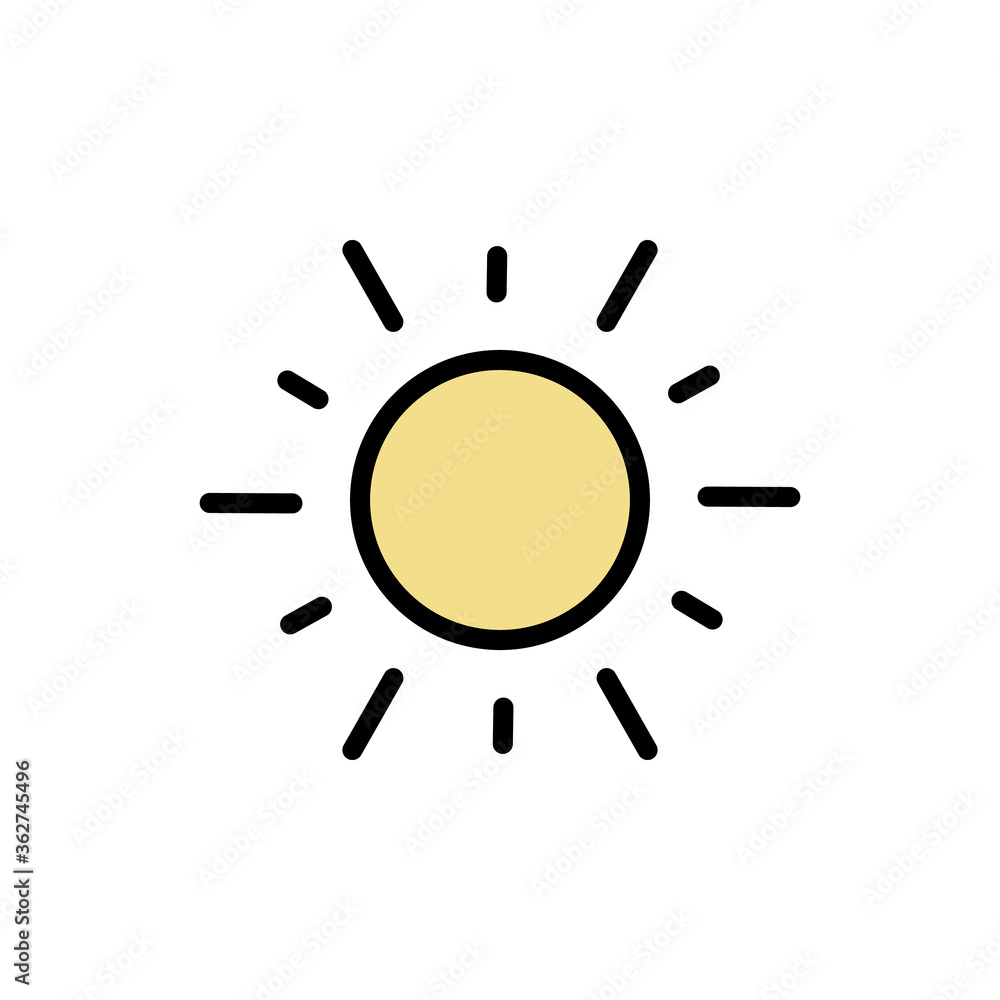 Poster sun, summer icon. simple color with outline vector elements of vacation icons for ui and ux, website
