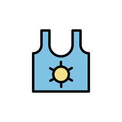 T-shirt, summer icon. Simple color with outline vector elements of vacation icons for ui and ux, website or mobile application