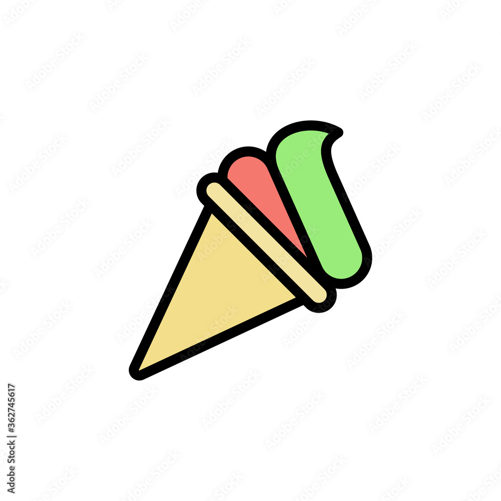 Aufkleber ice-cream, summer icon. simple color with outline vector elements of vacation icons for ui and ux, w