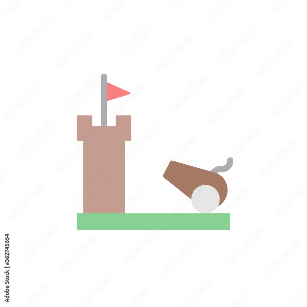 Poster cannon icon. simple color vector elements of video game icons for ui and ux, website or mobile appli