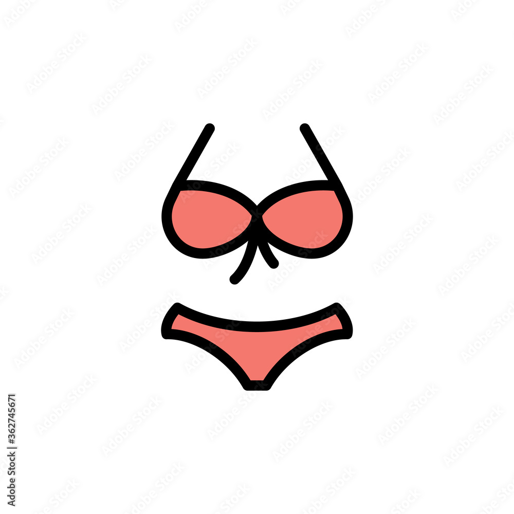 Aufkleber bikini, summer icon. simple color with outline vector elements of vacation icons for ui and ux, webs