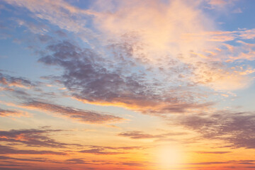 sunset sky with clouds