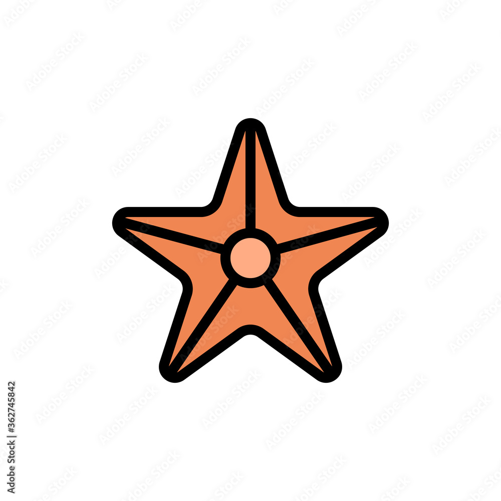 Aufkleber starfish, summer icon. simple color with outline vector elements of vacation icons for ui and ux, we