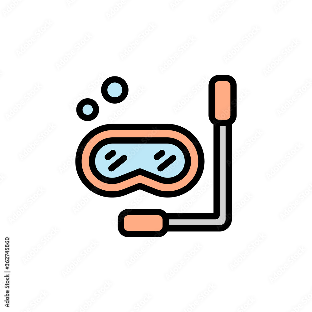 Poster goggles, swim icon. simple color with outline vector elements of vacation icons for ui and ux, websi