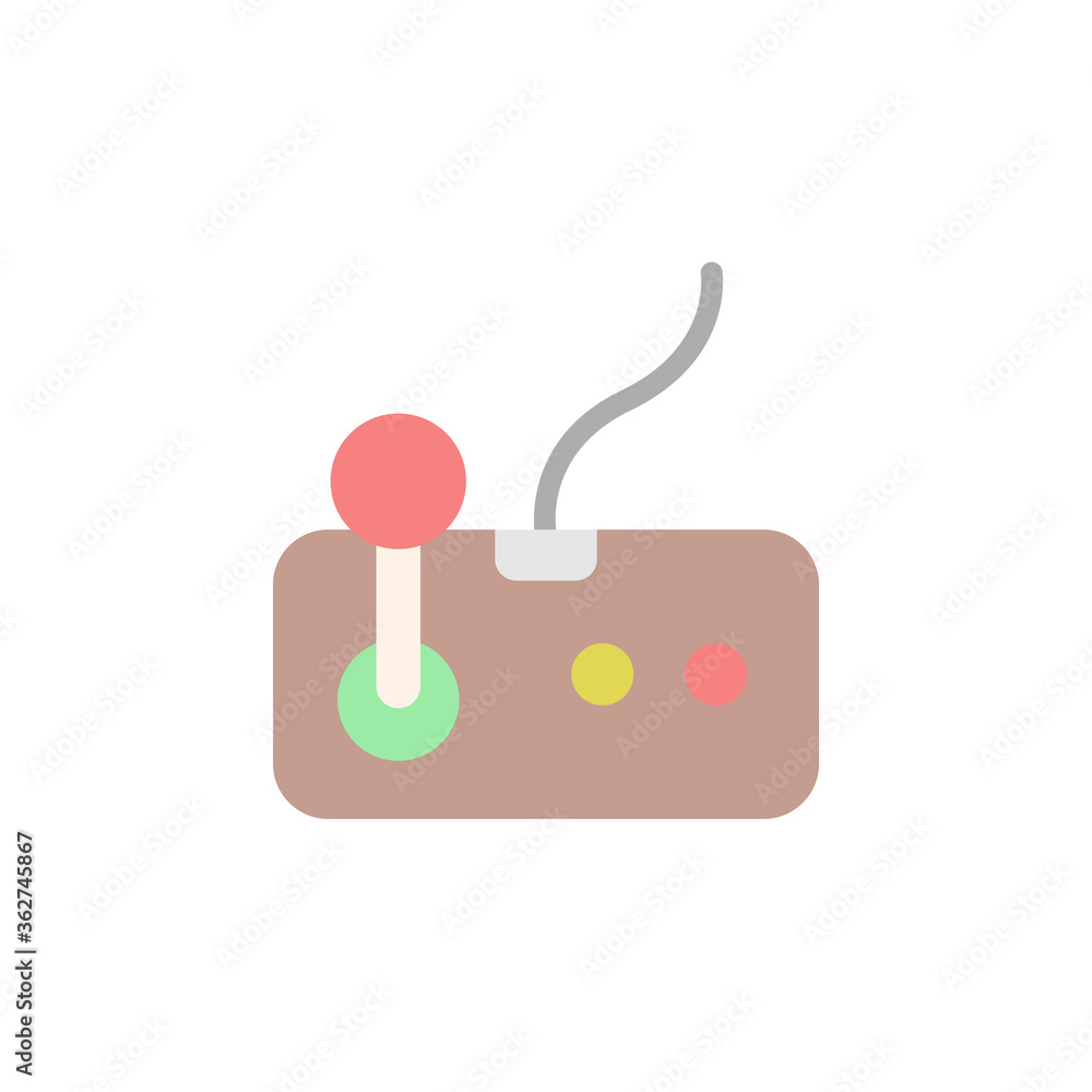 Poster joystick, game controller icon. simple color vector elements of video game icons for ui and ux, webs