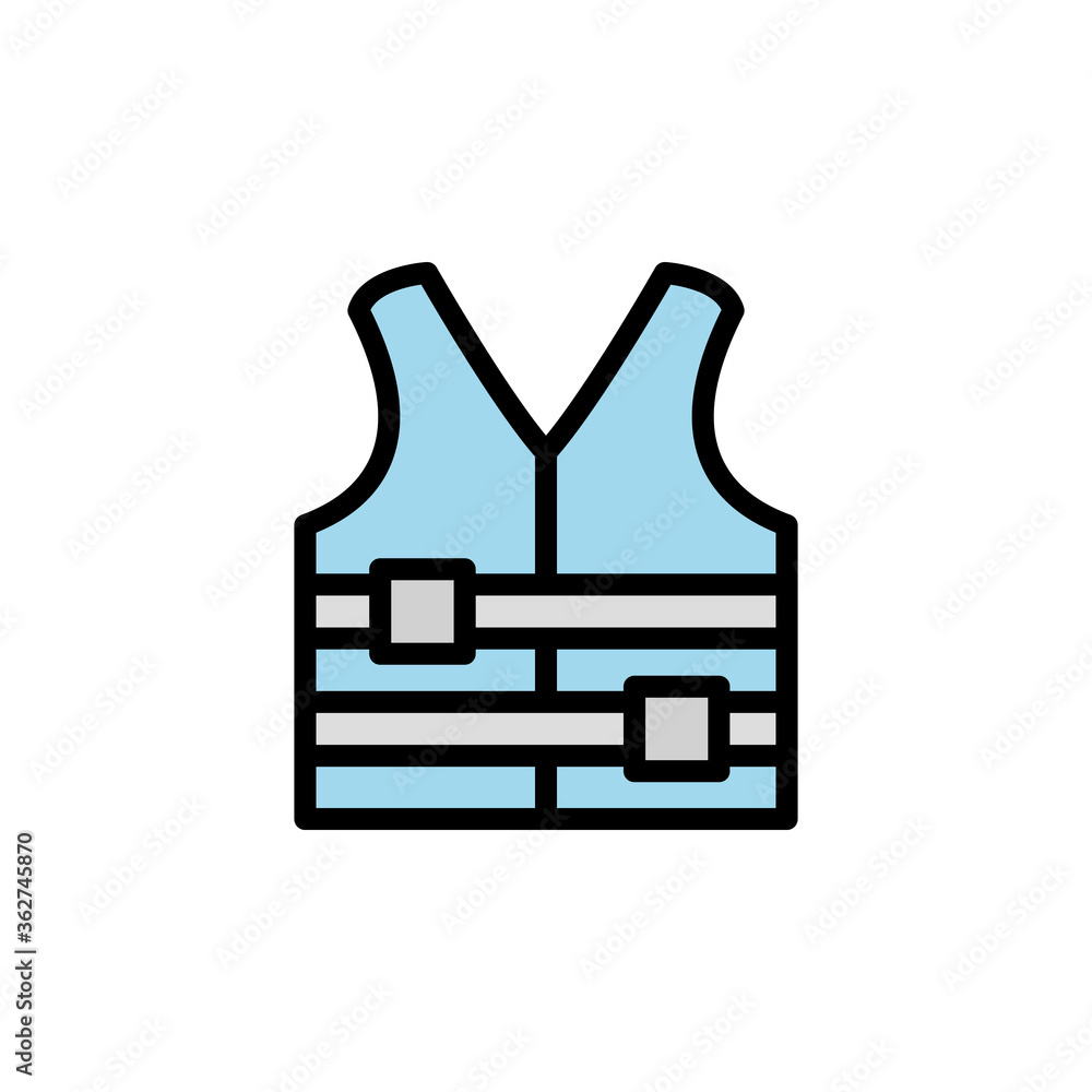Aufkleber life saver jacket icon. simple color with outline vector elements of vacation icons for ui and ux, w