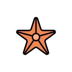 Starfish, summer icon. Simple color with outline vector elements of vacation icons for ui and ux, website or mobile application on white background