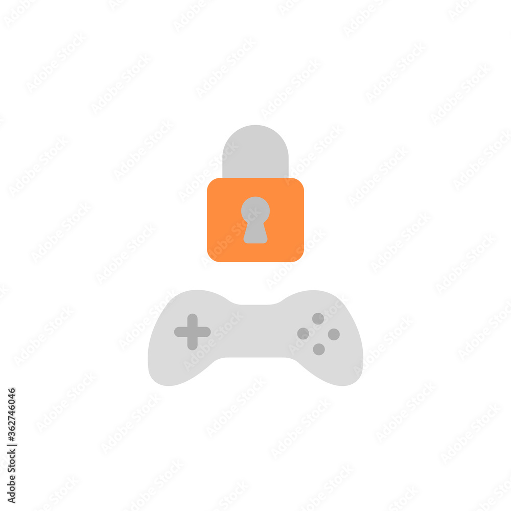 Poster locked, joystick icon. simple color vector elements of video game icons for ui and ux, website or mo