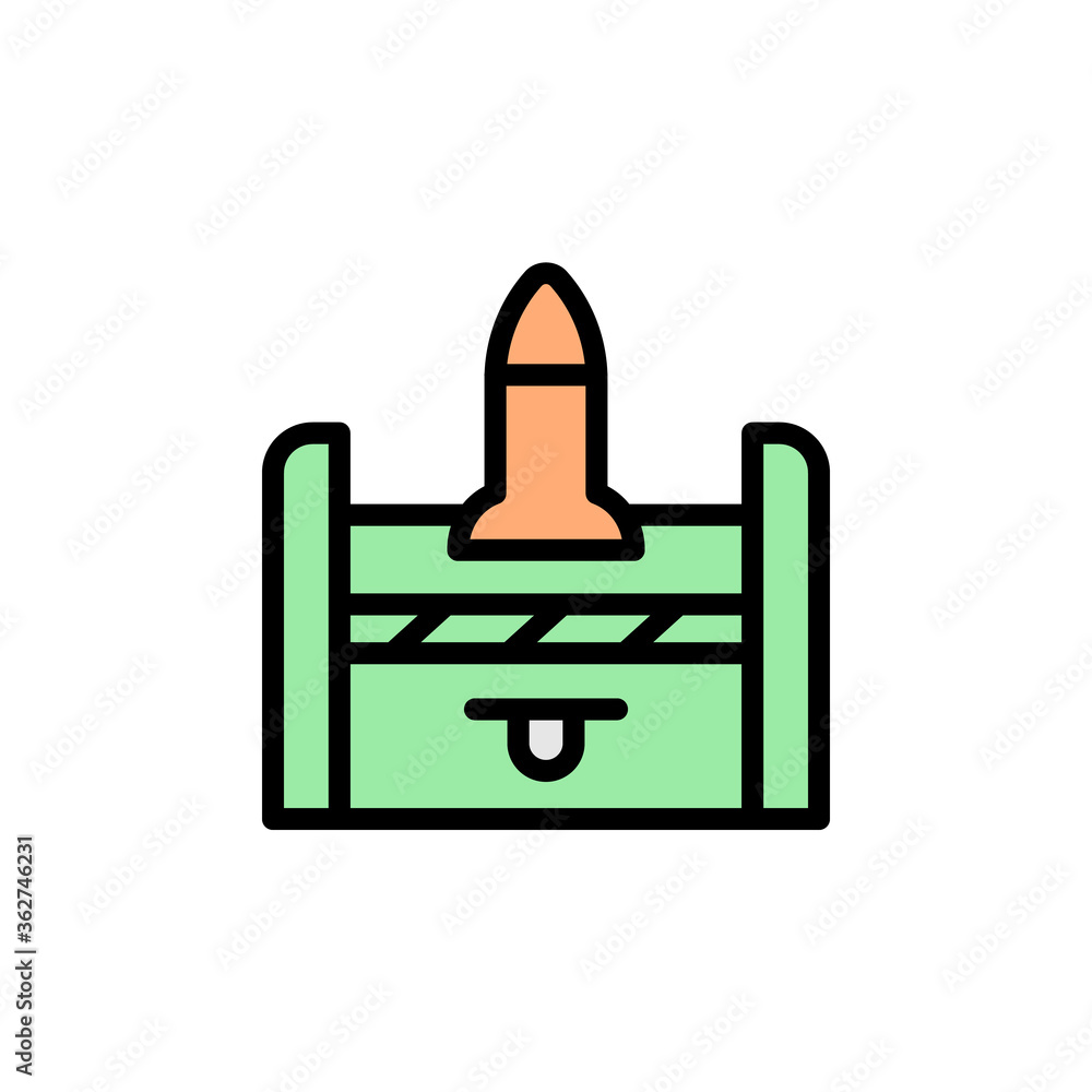 Poster ammo icon. simple color with outline vector elements of video game icons for ui and ux, website or m