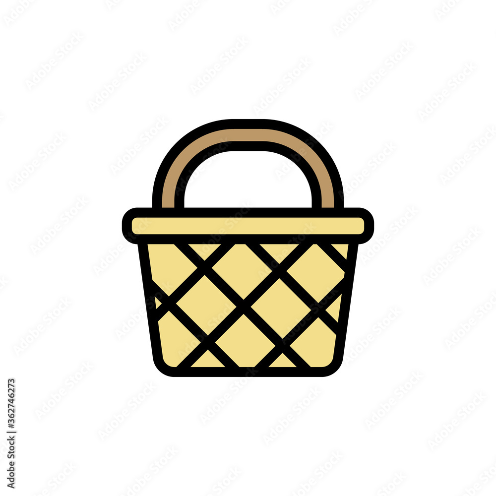 Poster picnic, basket icon. simple color with outline vector elements of vacation icons for ui and ux, webs