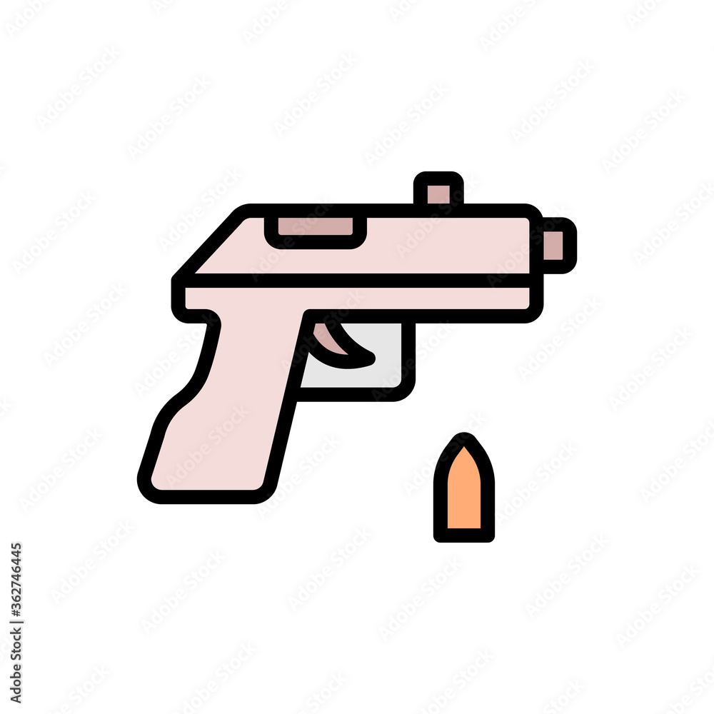 Poster gun icon. simple color with outline vector elements of video game icons for ui and ux, website or mo