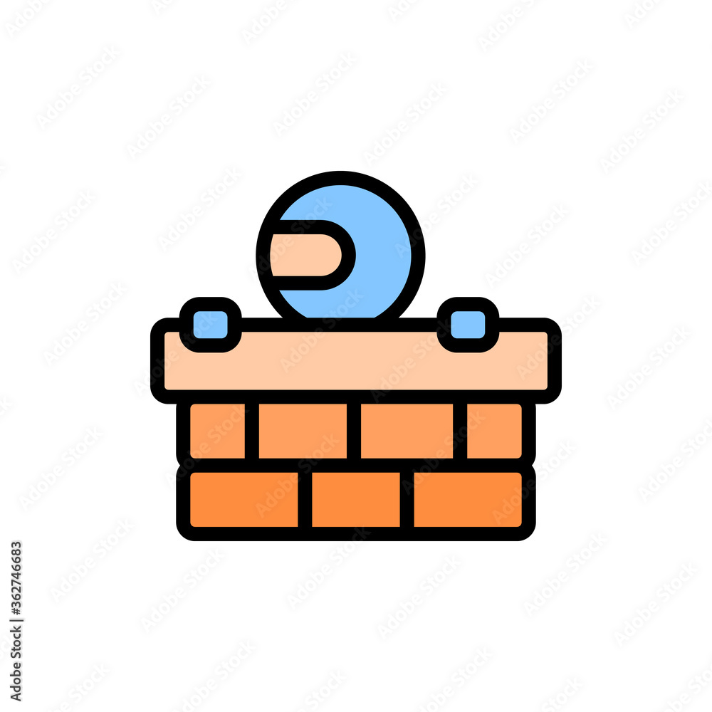 Poster action game, ninja icon. simple color with outline vector elements of video game icons for ui and ux