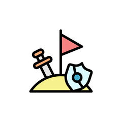 Adventure game icon. Simple color with outline vector elements of video game icons for ui and ux, website or mobile application