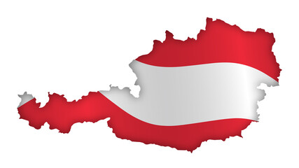 Fototapeta premium borders of Austria in colors of national Austrian flag. Independence Day. Basis of festive banner, layout. Vector on a white background