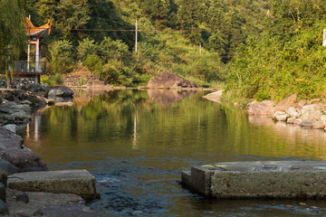 Fototapeta na wymiar A beautiful reflection in a river