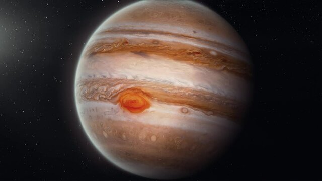 Animation of Space view of Jupiter.